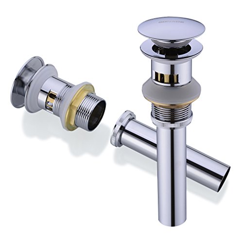 Badaccessoires von BONADE - Verchromtes Messing Ablaufgarnitur mit Überlauf Ablaufventil POP UP Ventil für Waschtisch / Waschbecken