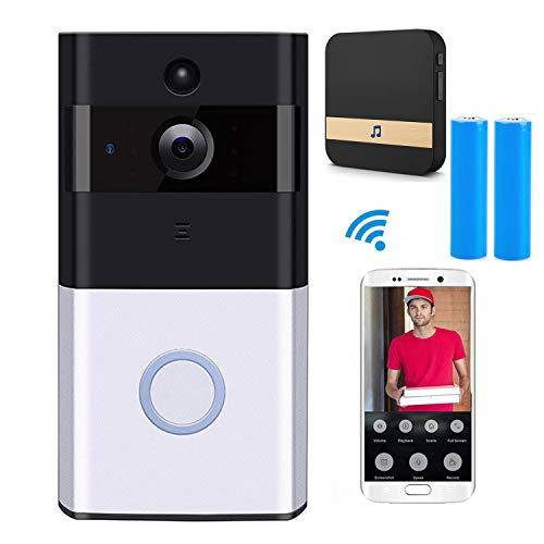 Preisvergleich Produktbild Love life Intelligente Video-Türklingel Wireless Home WiFi-Überwachungskamera mit Innengong, Zweiwege-Gespräch, Nachtsicht, PIR-Bewegungserkennung, APP-Steuerung für iOS Android,Silver