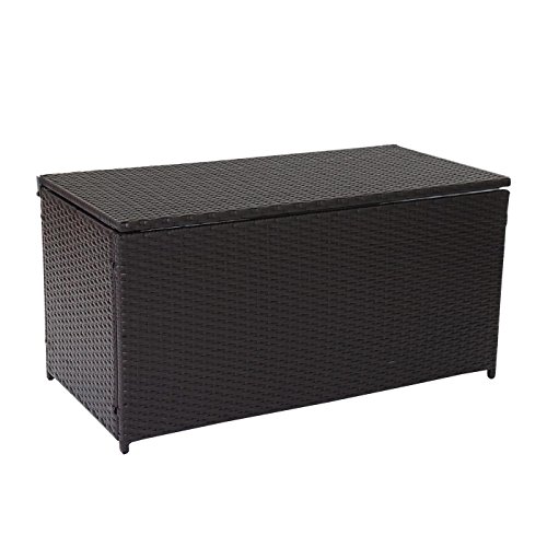 Poly-Rattan Kissenbox Barry, Truhe Auflagenbox Gartenbox, 290l ~ braun - 3