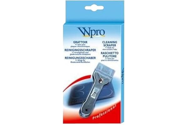 Wpro ACG009 Grattoir Métallique pour Plaque Vitro-Céramique + 1 Lame