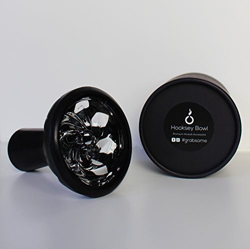 Hooksey Bowl Premium Shisha Kopf – hochwertige Verarbeitung aus Silikon und Glas (Schwarz) - 3