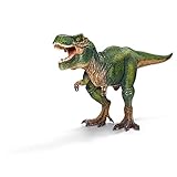 Figura pintada a mano Schleich- Figura dinosaurio Tiranoraurio Rex, Mandíbula inferior articulada, Color Verde, 14 cm (Imaginarium)