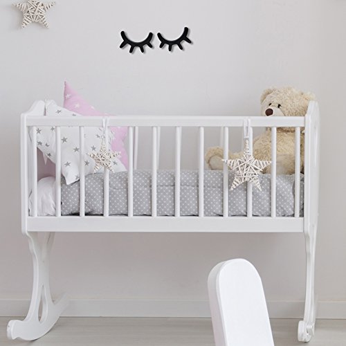 Janecrafts 2Stk 3D Hölzern Wimpern Wandsticker kinderzimmer wandtattoo Hängende DIY Kunst Wandaufkleber (Schwarz) - 6