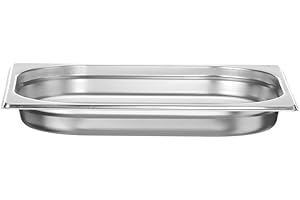 HENDI Contenitore Gastronorm, GN 1/2, resistenza termica -40 °C a 300 °C, compatibile con i forni a convezione, frigoriferi, bagno María, chafing dishes, 2L, 325x265x(H)40mm, acciaio inox