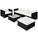 Produktbild TecTake Hochwertige Luxus Lounge Poly-Rattan Sitzgruppe Sofa Rattanmöbel Gartenmöbel -Diverse Farben- (Schwarz | Nr. 401175)