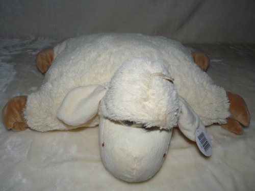 2in1 Kuschelkissen und Kuscheltier Schaf, Schäfchen, Schafkissen, Kuschelschaf mit Klettverschluss 26cm - 4