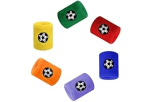 RAPIDBOK 6 Pièces Absorbants Poignet Bandeau Bracelets de Sport pour Enfants en Éponge Élastique Coloré, Bracelets de Sport Colorés Protection Poignet pour Football Basket Ball Course À Pied Exercice