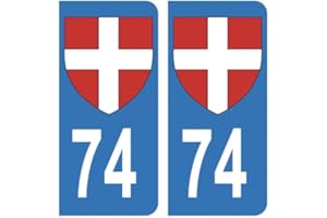 HADEXIA Autocollant Stickers Plaque d'immatriculation Auto Voiture 74 Croix de Savoie