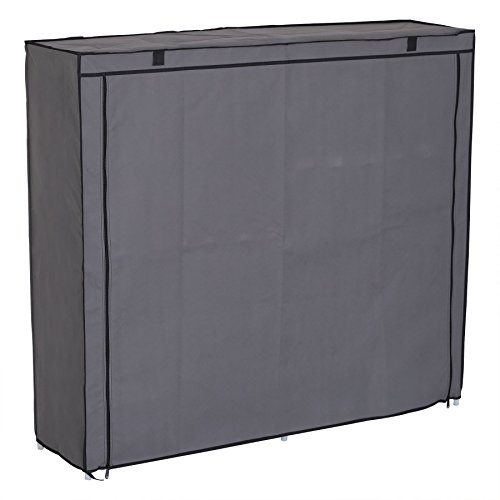WOLTU® #172 Schuhschrank Stoff , XXL 2×7 Ebene Schuhregal Faltschrank Schuhständer, Staubdichtes Stoffschuhschrank Stoffschrank Schuhe, Grau , 30x119x107 cm - 3