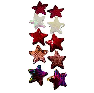 Avanti Creation Sequins Star Glitter Sparkle Hair Clips For Kids/ Hair Accessories/Pins For Girls Pack Of 10