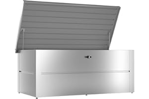 ILESTO Coffre de Jardin Boîte de Rangement en Acier De Rangement Extérieur - Coffre De Jardin Extérieur Étanche - Malle De Rangement Métal 692L - Idéal pour Le Jardin, Autour de la Piscine