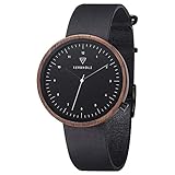 Kerbholz Herren Analog Quarz Uhr mit Leder Armband 4251240407531