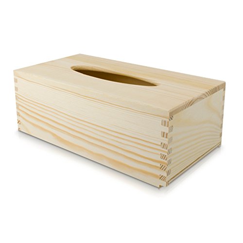 Universal Box aus Holz für Kosmetiktücher – Kiefer Naturbelassen Unbehandelt – ca. 25 x 13 x 9 cm – Venkon - 4