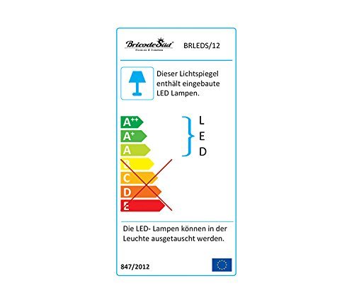 Bricode Süd LED Badezimmerspiegel Persis II (A) Badspiegel mit LED Beleuchtung, warmweiß, 75cmx 50cm (bxh) - 3