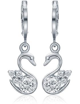 ELEGANCE PARISIENNE Stylische Damen-Ohrringe SWAROVSKI ELEMENTS Kristall 18k Weißgold Vergoldet Glitzer Für Frauen...