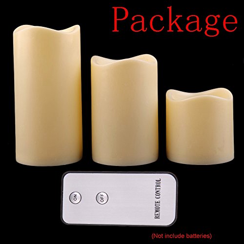 LZHOO 3er Set Flamme LED Kerzen mit Fernbedienung, Kerzen Lampe mit flackernder Flamme, batteriebetrieben mit Fernbedienung für gemütliche Abende, Weihnachtsdeko, Hochzeit, Geburtstags, Party - 7