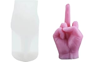HILEYU Hand Gesture Shaped Silicone Candle Mold 3D Middle Finger Resin Casting Mould for DIY Soap Candles Handmade Gift Craft Ornaments Home Decoration (Middle Finger)