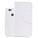 Produktbild Huawei Nova Hülle, Huawei Nova Schutzhülle Leder Hülle, Alfort Flip Wallet Fashion Design Dual Use Falten Premium PU Leder Tasche Kartenfach Case Cover Flip Mappen Kasten Abdeckung für Huawei Nova 5.0" Smartphone Funktion Standfunktion Unterstützte Telefone und Magnetverschluss ( Weiß )