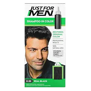 Just for Men Later-in Hair Color H-55 Real Black 1 Each