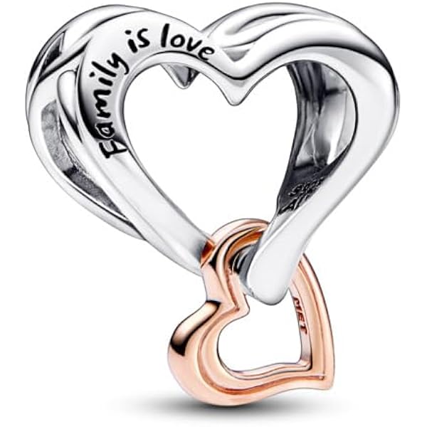 Annmors Pendentif Charm Cœur Amour Famille Argent 925 - Breloque Pour Bracelet Ou Collier Femme, Bijou Élégant