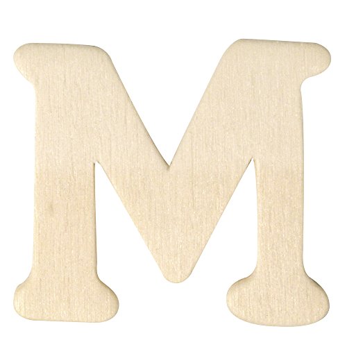 Rayher 6161200 Holz-Buchstaben, 4 cm, M