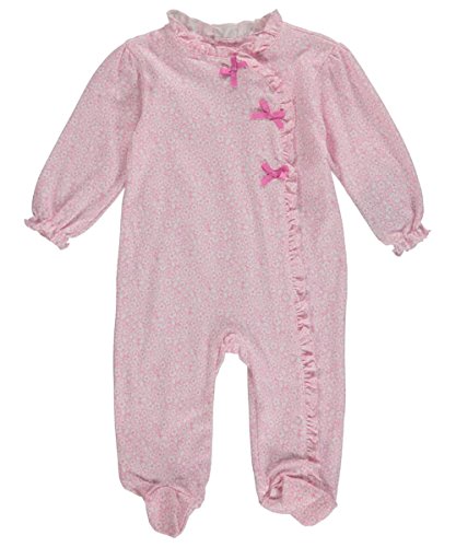 Laura Ashley Baby Girls' "Traditional Floral" 1-Piece Pajamas - pink, 3 - 6 months