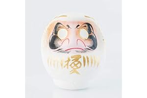 YOSHIDA DARUMA Daruma, Amulette Japonaise en Papier mâché, 12 cm Taille 2 (Blanc)