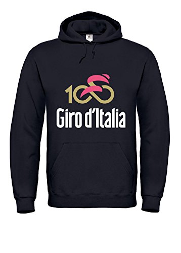 Sportgrafik Felpa Cappuccio 100° Giro d'Italia (50 XL, Nero)