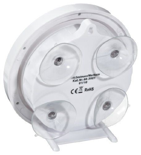 TFA 60.3501 Funk-Badezimmeruhr mit Temperaturanzeige Funkuhr mit höchster Genauigkeit, 4 große Saugnäpfe – Befestigung - 2