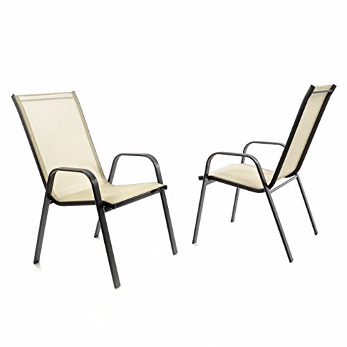 Essstühle Textilene Stahl stapelbar Rahmen anthrazit/Bespannung schwarz