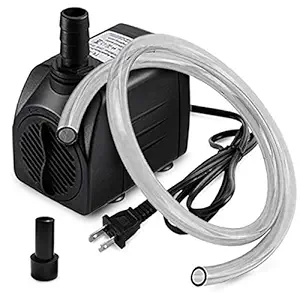 PULACO 10W 160GPH Submersible Pump with 3.3 ft Tubing for Aquariums, Fish Tank, Pond Fountain, Statuary, Hydroponics, Water Feature, Indoor Fountains