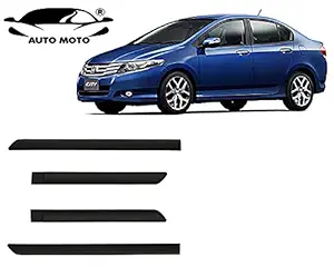 AUTOMOTO Side Door Beading Door Cladding Protector Full Black Color Compatible for Honda City Ivtec 2008 to 2013 Set of 4