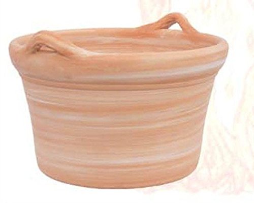 ARTESANÍA ROCA Maceta Barro HIDROFUGADO Modelo ESPUERTA (40_cm Longitud x 24_cm Altura)