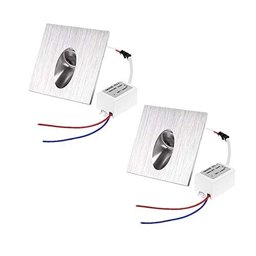Onerbuy Square Incasso LED Step Stair Light Lampada da parete Portico Pathway Spot Light Plinth Patio Illuminazione per Balcone Deck angolo, confezione da 2 (Warm White)