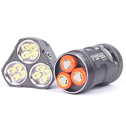 Manker MK34 Led Taschenlampe 12 Nichia 219B oder 12 Cree XP-G3 Emitter Lauf von 3 18650 Batterien Max. Ausgabe 8000 Lumen Max. Strahlentfernung 280m (Nichia 219C Version + 18650 battery*3pcs) - 6