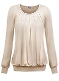 *Damen Falten Langarmshirt,Laessige Stoff mit Multi Farbe