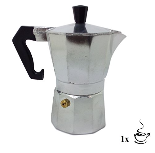 ducomi® Haus - Moka Express 1 tazza silber / schwarz