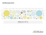I-love-Wandtattoo WAS-10387 Kinderzimmer Wandsticker Set „Kreise in modernen Pastellfarben“ 50 Stück Punkte zum Kleben Wandtattoo Wandaufkleber Sticker Wanddeko - 2