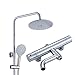 Produktbild ZHBH Duschset mit Thermostat Brauseset Duschsystem Brause Set Duschstange Regendusche Kopfbrause Überkopfbrause Komplettdusche Brausestange Duschbrause Variabler Halter