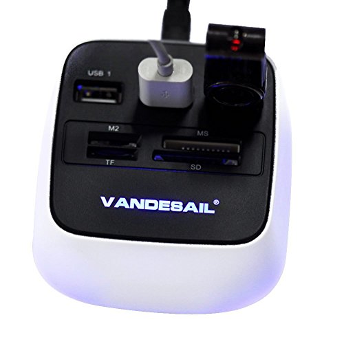 Vandesail® Superspeed 3 Ports USB 2.0 Hub Speicherkarten Kartenlesegerät Mini Port Adapter Für Notebook/ Laptop/ SD/ TF/ MS/ M2 Cards All In One Pro Duo - 3