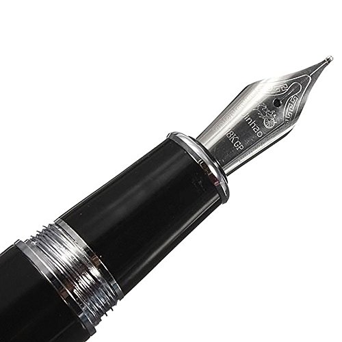 BinaryABC Füllfederhalter Jinhao 159 Breitfeder Silber Medium 18KGP （schwarz） - 5