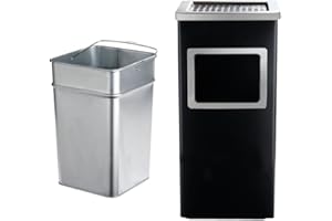 LIUWEIBIN Poubelle à Cendrier,Poubelle en Acier Inoxydable avec Cendrier,Cendrier sur pied avec poubelle Inox pour Hall d'hôtel, centre commercial, supermarché, bureau