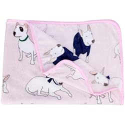 Lubier Soft Flanelle Plush Bull Terrier Couverture Coussin pour Pet Mat Mat Bureau Nap Serviette De Bébé Size 100 * 80CM (Pink)