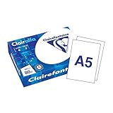 Papel multifunción Clairefontaine 1910C - Resma Papel blanco A5 (148×210 mm), 80 g/m², 500 hojas