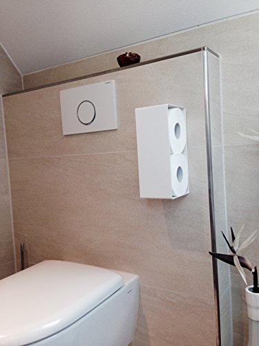 Toilettenpapierhalter Ersatzrollenhalter WC Bad Toilette weiß selbstklebend ohne bohren - 3