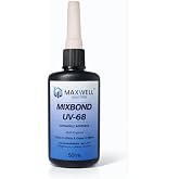 MAXWELL MIXBOND UV68 UV Yapıştırıcı 50g &ndash; Camı Cama ve Camı Metale Yapıştırıcı, UV Işıkla K&uuml;rlenen Optik Şeffaf End&uuml;striyel Y