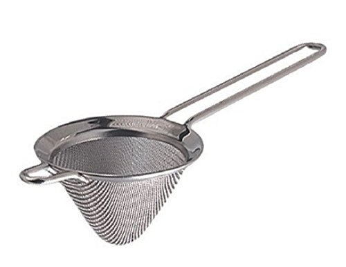 RSVP Endurance 4" Stainless Steel Conical Fine Mesh Strainer Drainer - Broth Tea