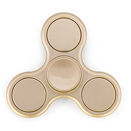 Fidget Hand Spinner Toy, Best Scrub Surface High Speed Spin 2-3 Minutes Ceramic Bearing Si3N4 , Great Gift for ADD / ADHD / Anxiety / Autism And Stress Relief Improve Focuss-Glod Coating