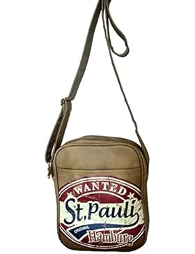 Robin Ruth kleine Retro Tasche/Umhängetasche in braun/rot St. Pauli HAMBURG (Maße: LxHxT 19x23x4cm)