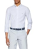 Designer: TOMMY HILFIGER Tommy Hilfiger Core Stretch Slim Stripe Camisa, (Shirt Blue/Bright White 902), Large para Hombre
